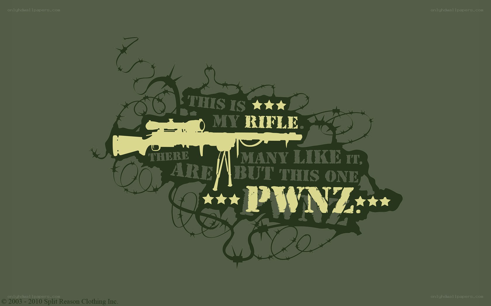 rifle graphic with text