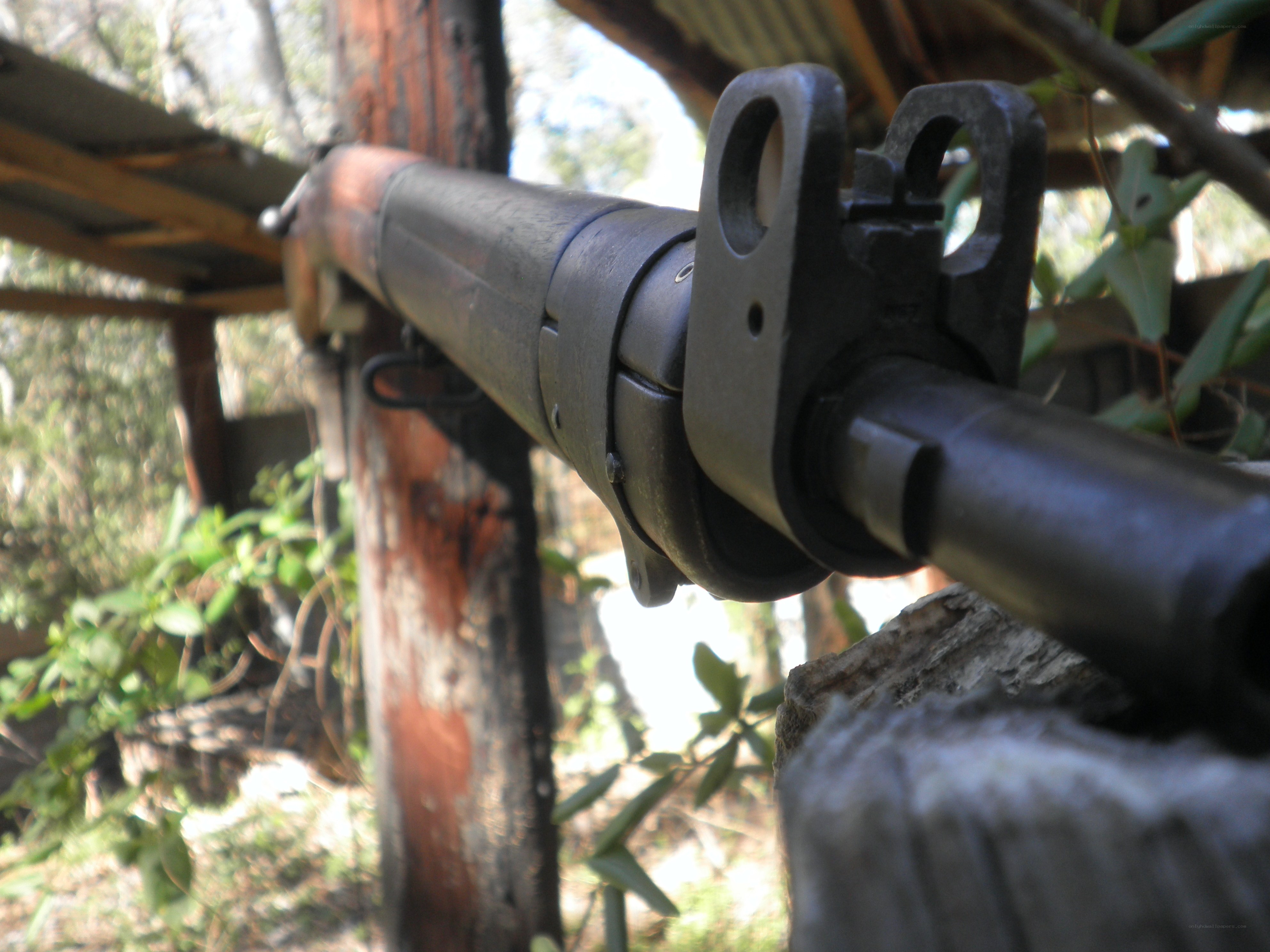 rifle in outdoor setting