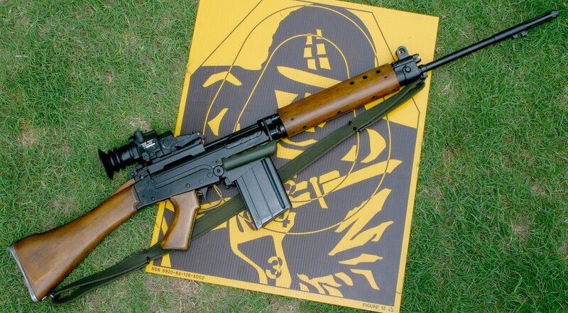 rifle on target mat
