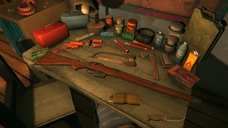 Rifle on Workbench — Brown