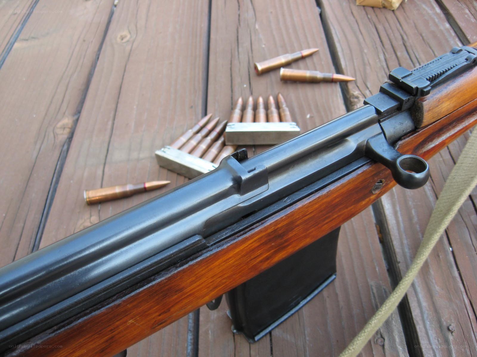 rifle with ammunition