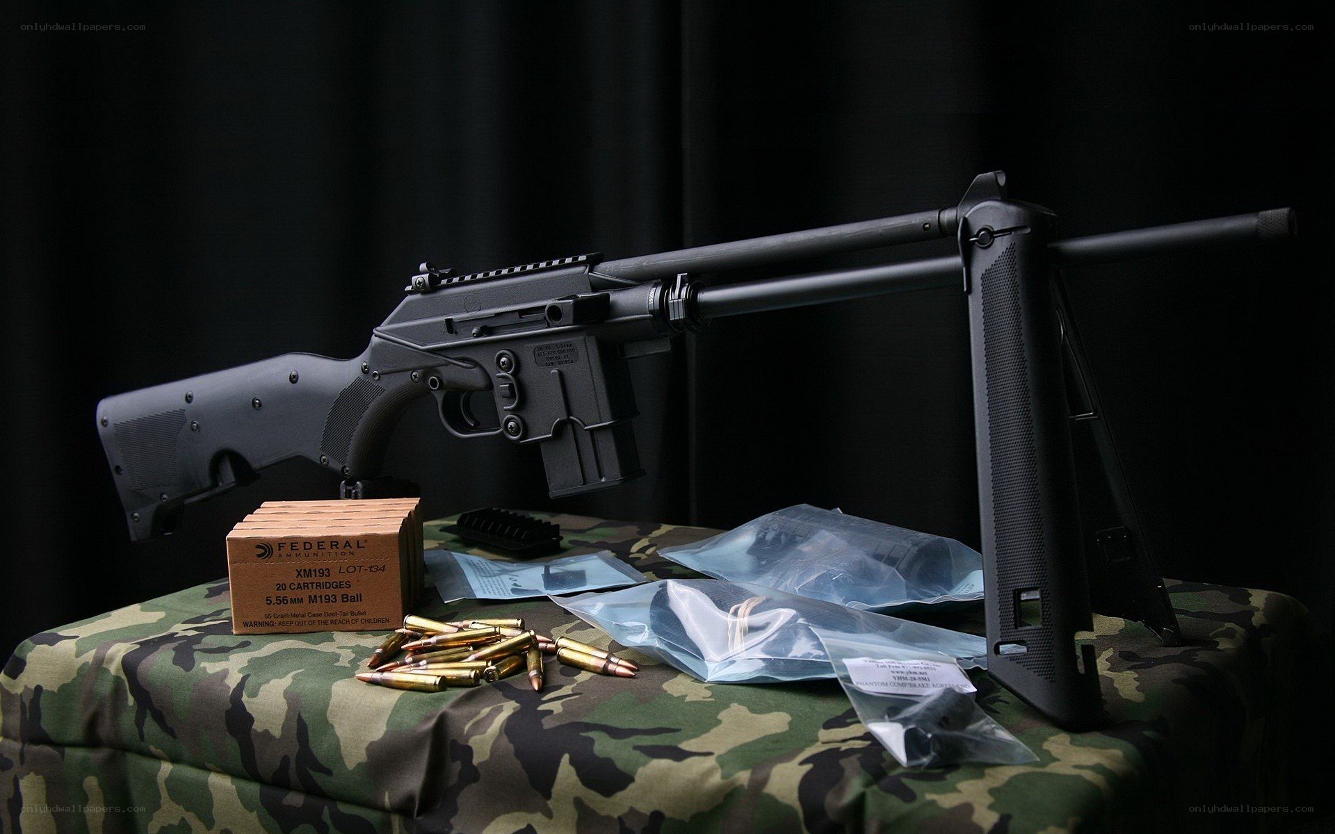 rifle with ammunition