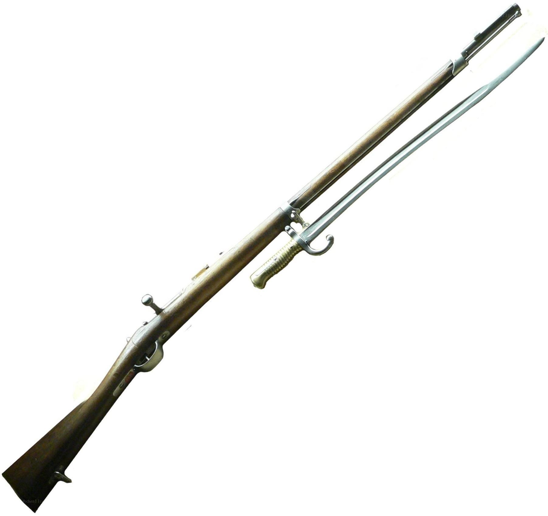 rifle with bayonet attached