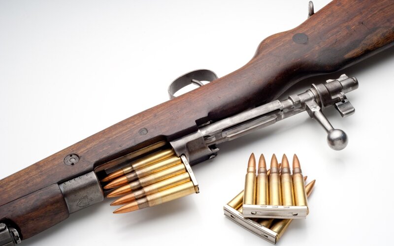 Rifle with Bullets — Brown, Neutral