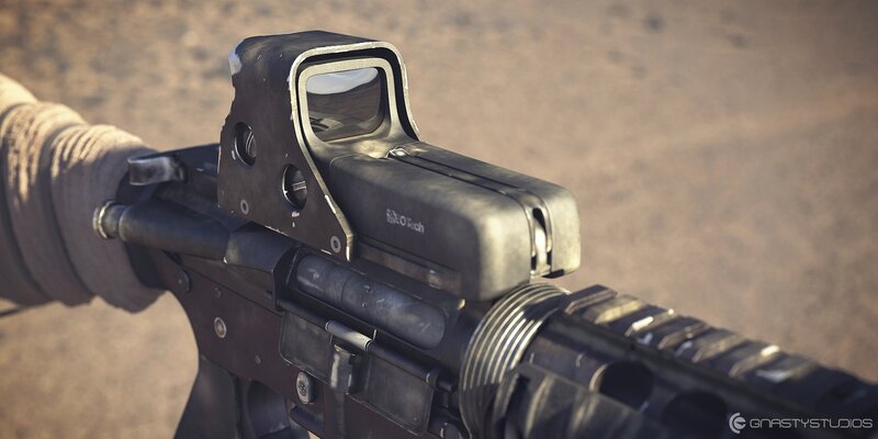 Rifle with Red Dot Sight — Brown