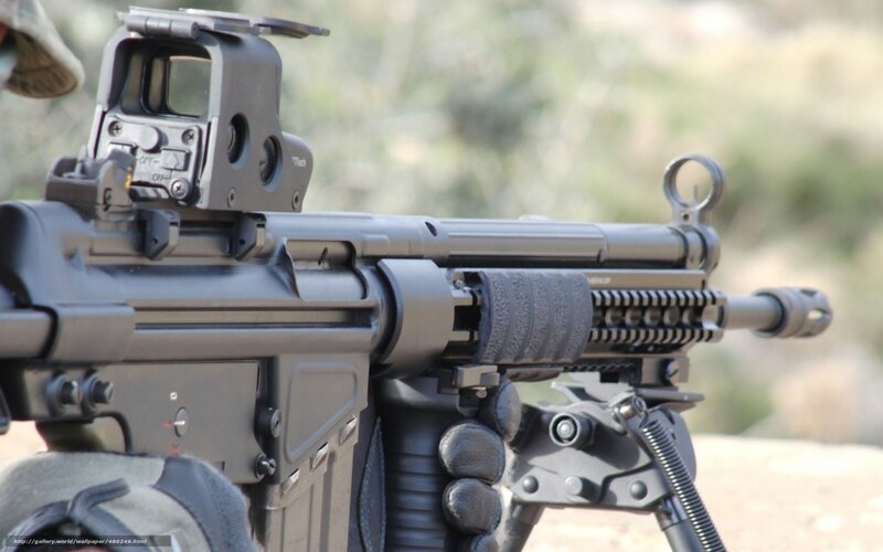 rifle with red dot sight