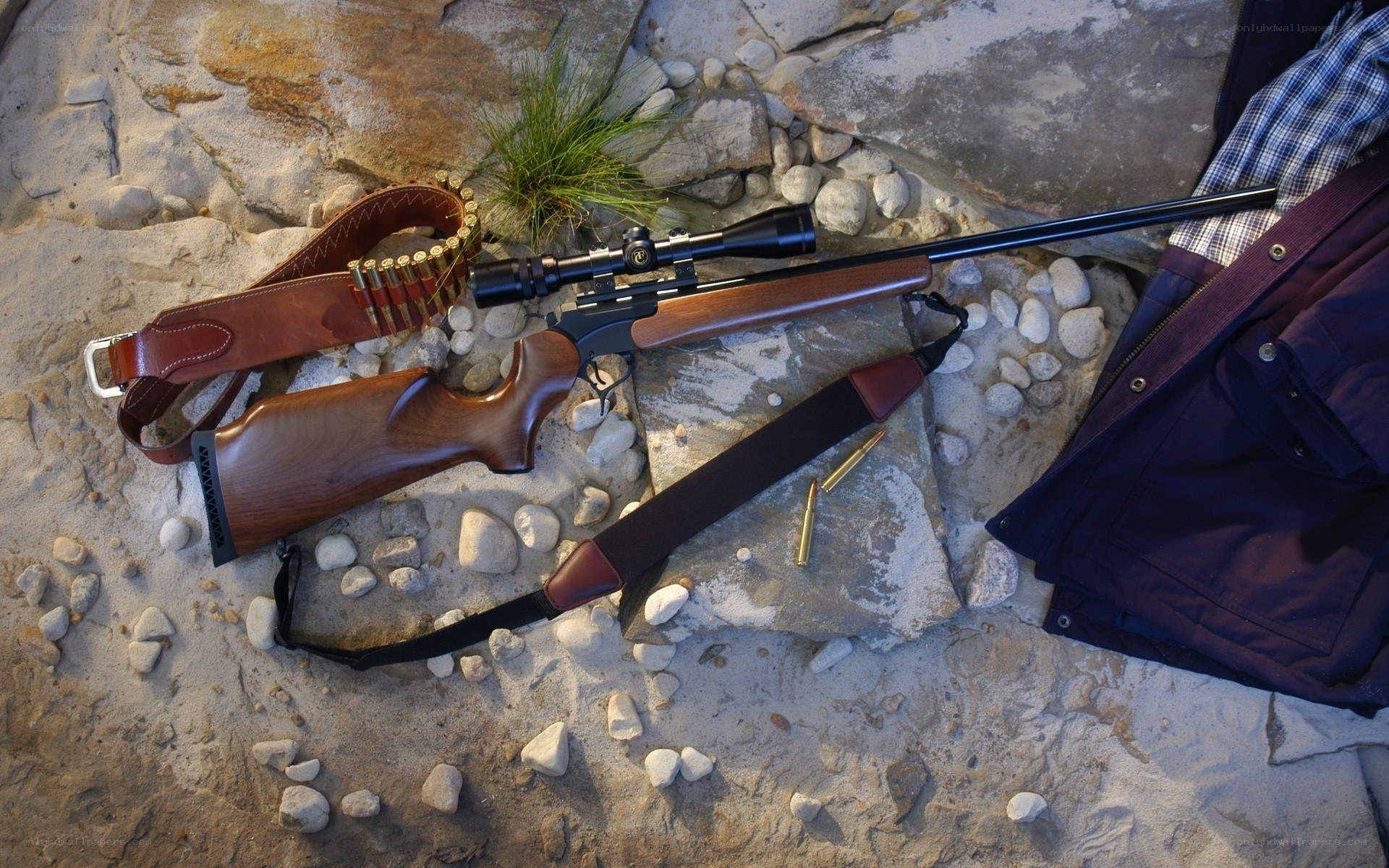 Rifle with scope and ammunition