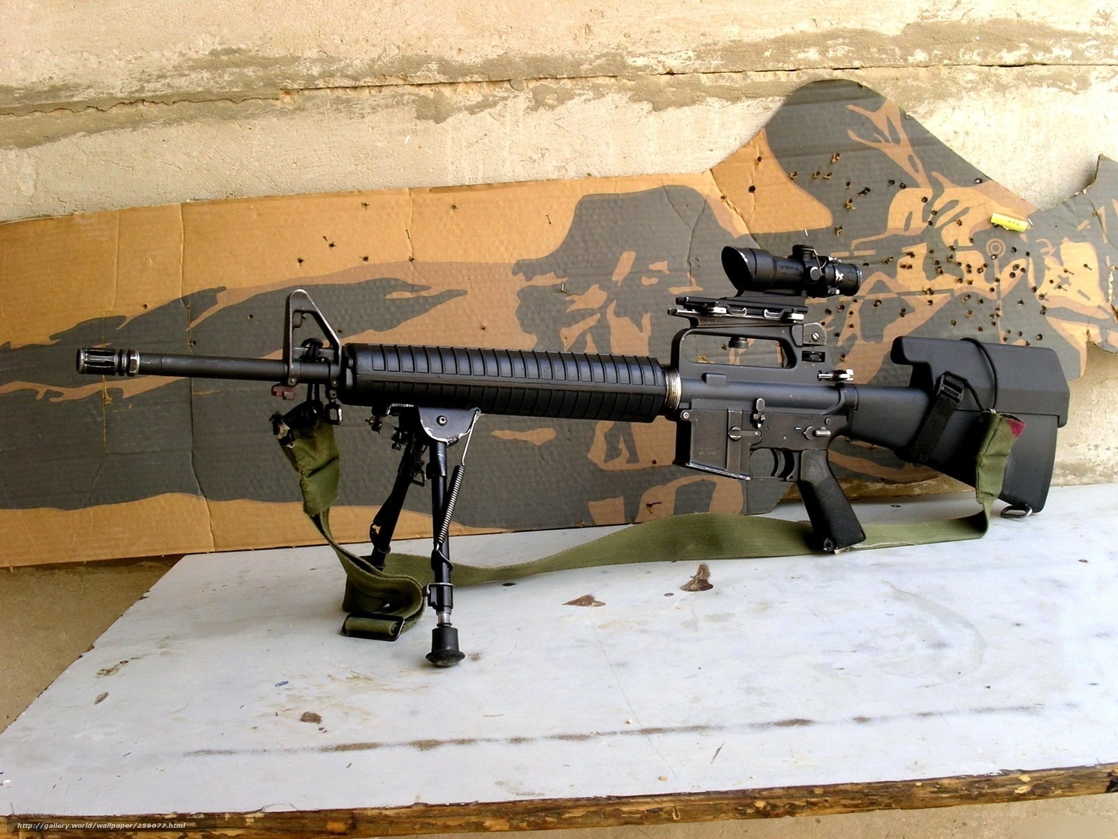 rifle with scope and bipod