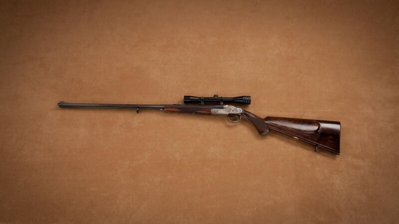 Rifle with Scope — Brown, Neutral, Photograph, Wooden Stock