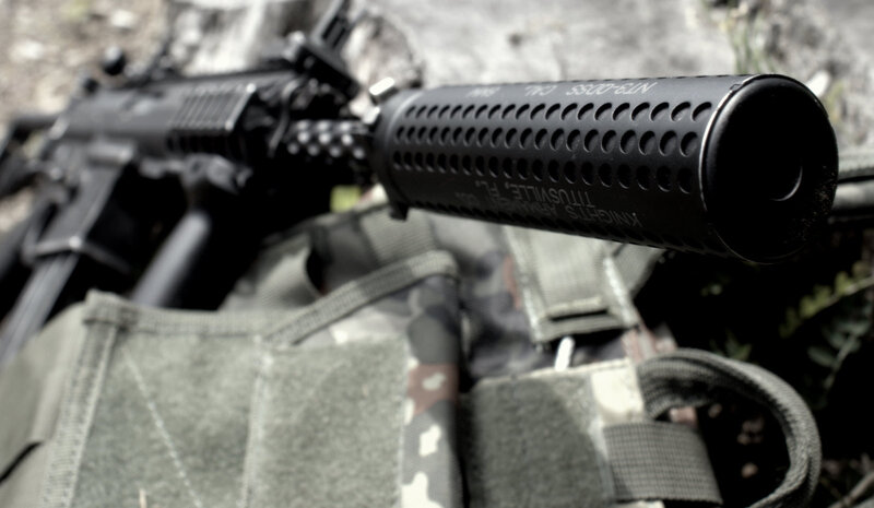 rifle with suppressor