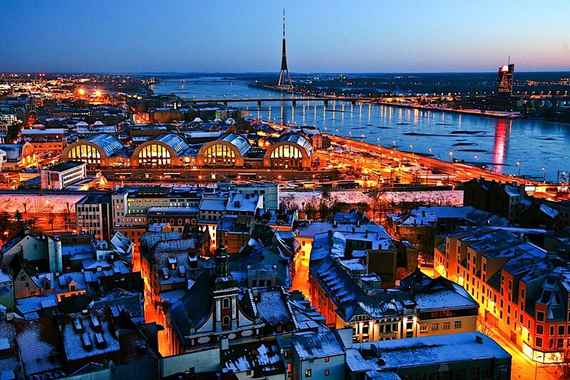 Riga Cityscape at Dusk
