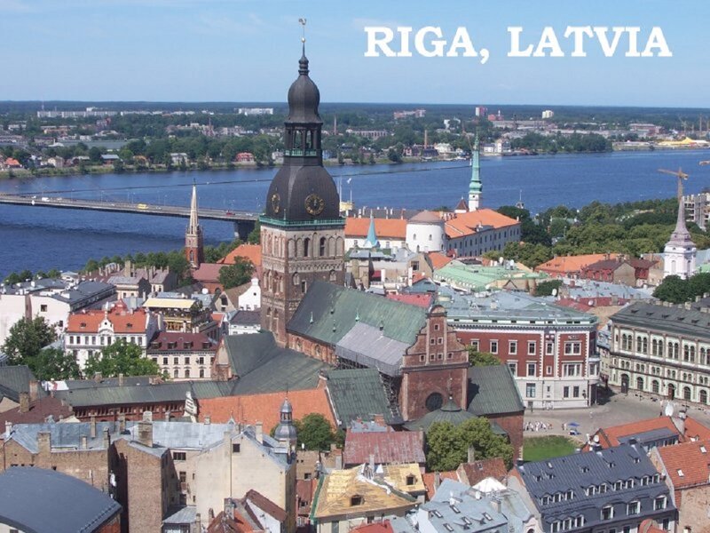 Riga Cityscape View — Blue