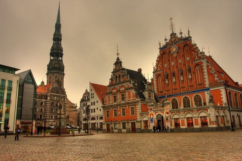 Riga Old Town Square — Red