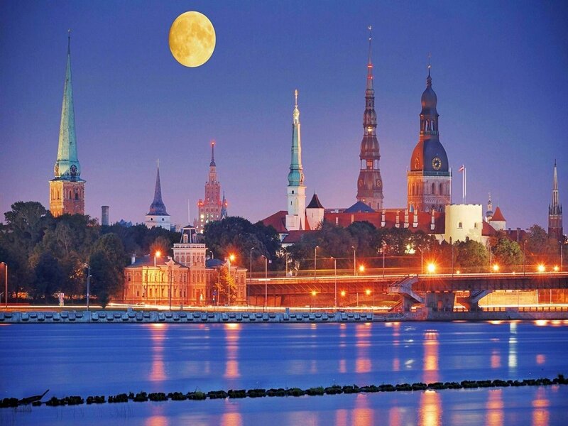 Riga Skyline at Night