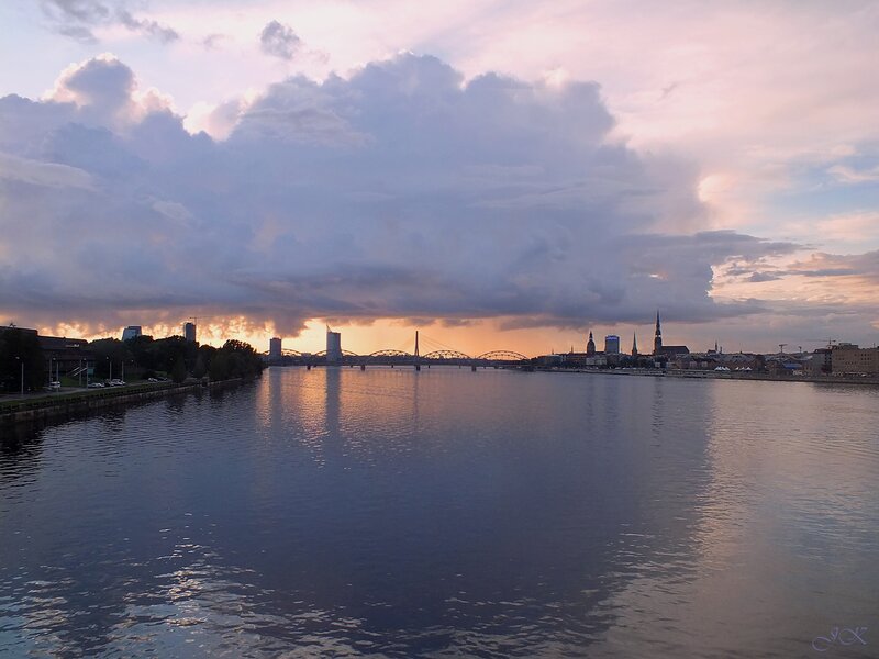 Riga Skyline at Sunset