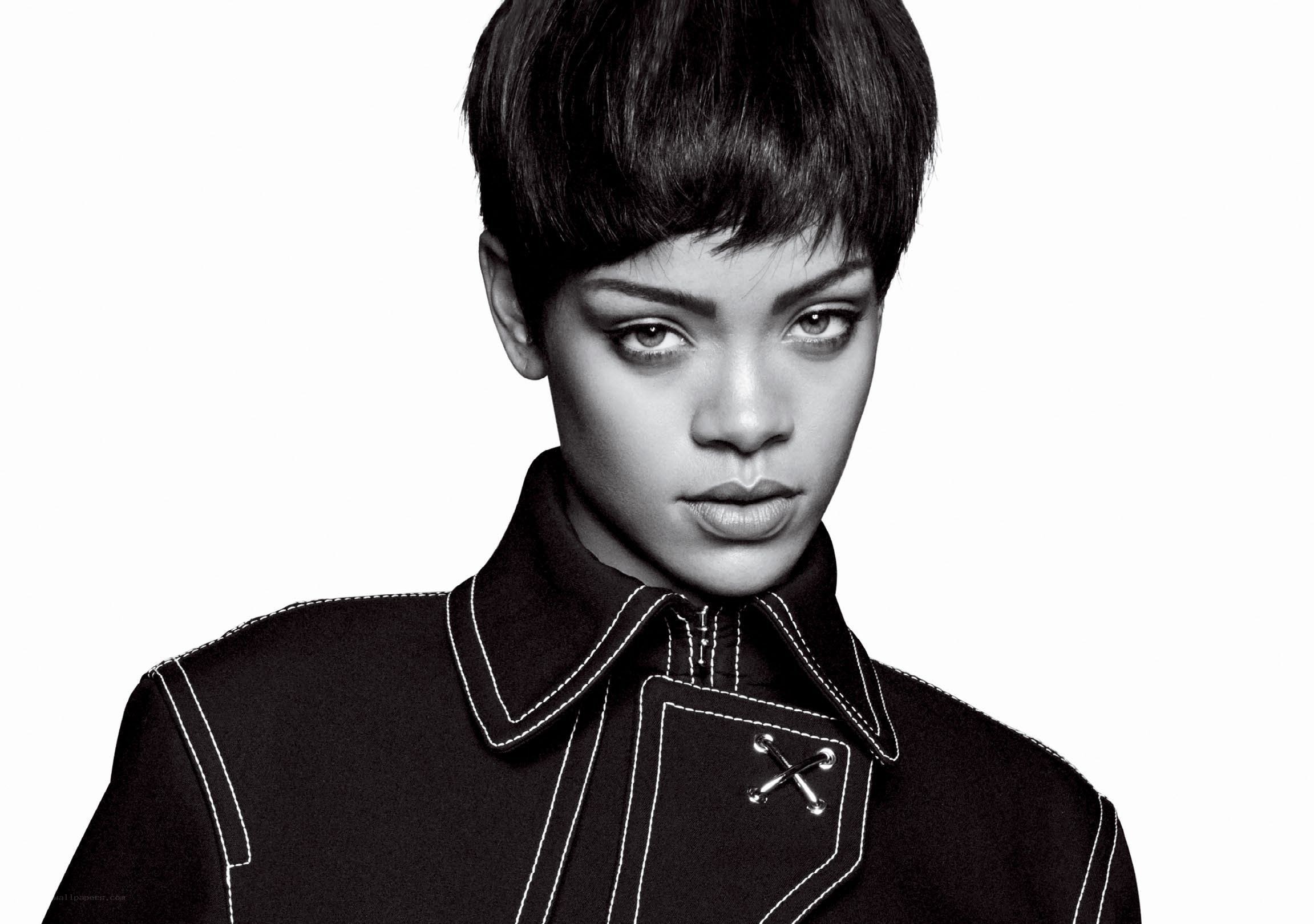 Rihanna in black and white