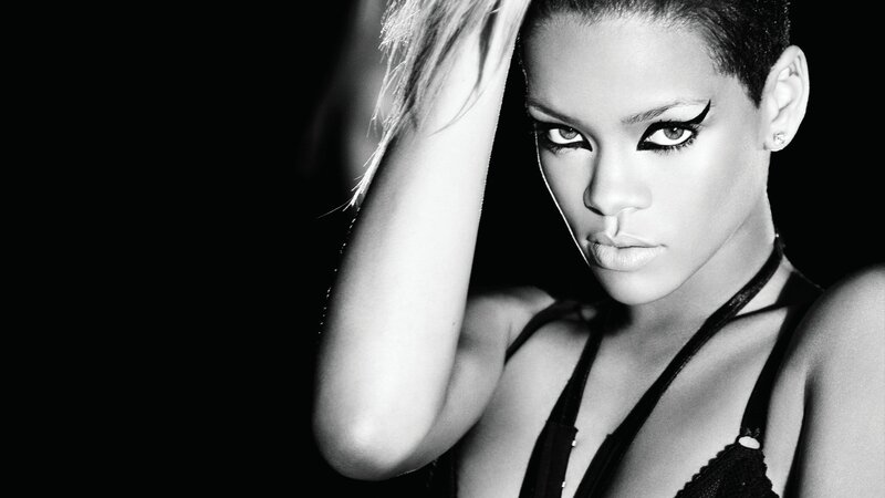 Rihanna in black and white