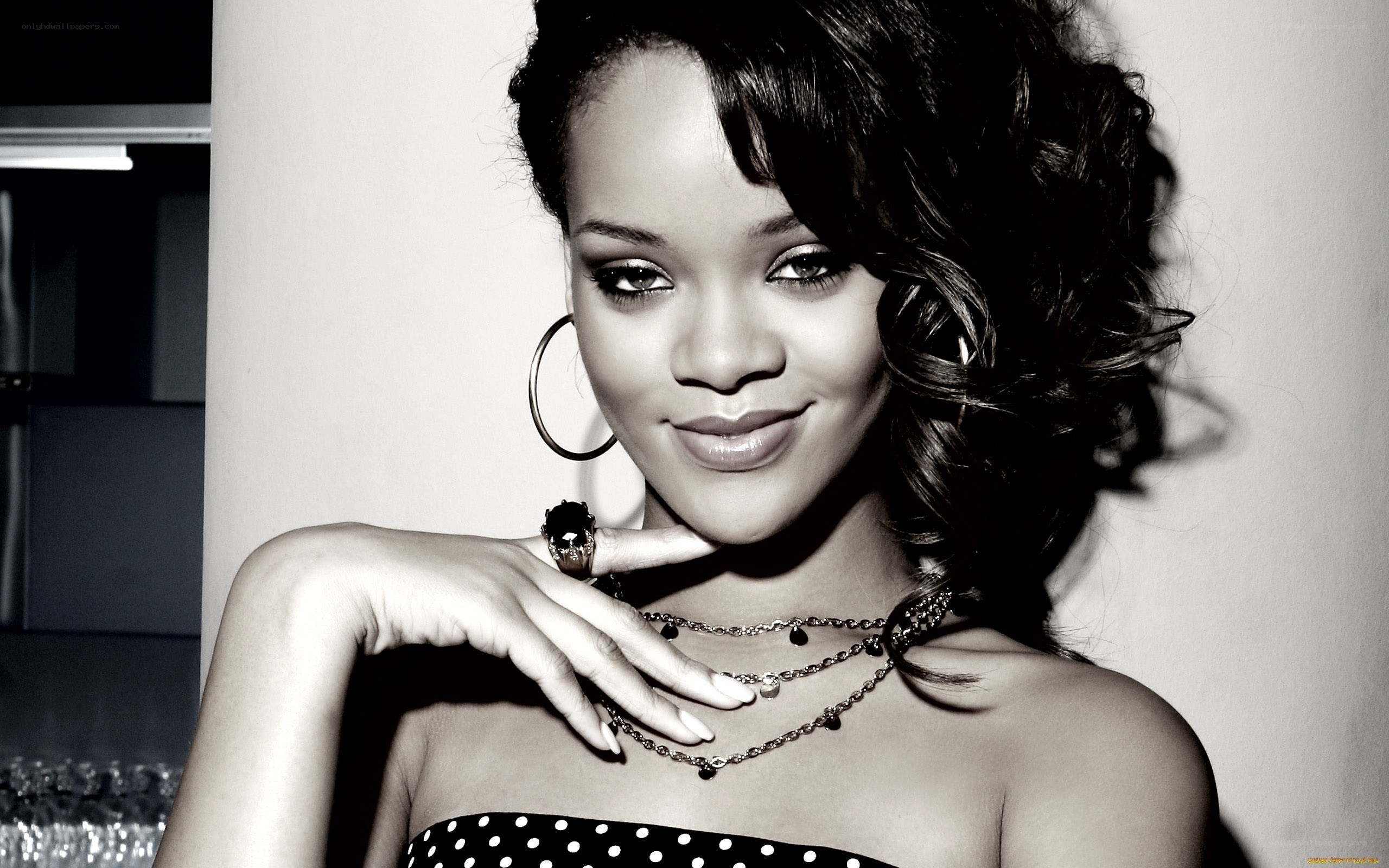 Rihanna in black and white