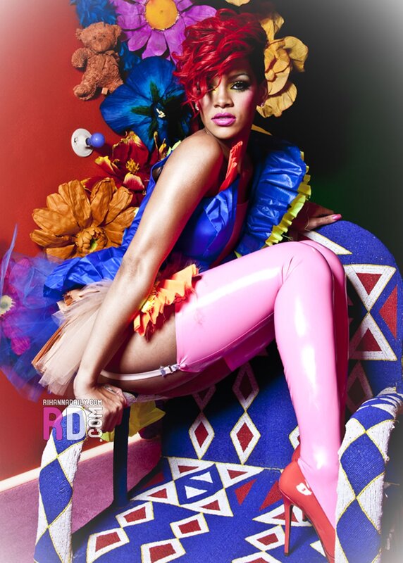 Rihanna in colorful outfit