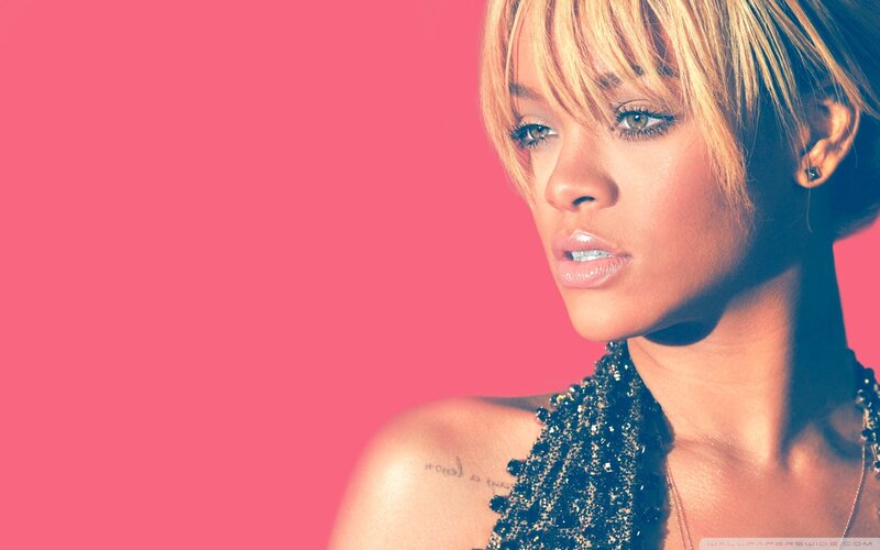 Rihanna in sparkly top