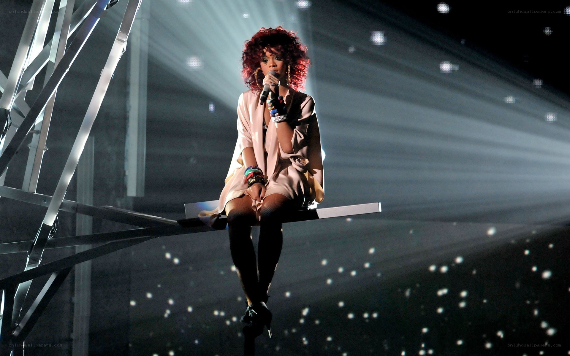 Rihanna performing on stage