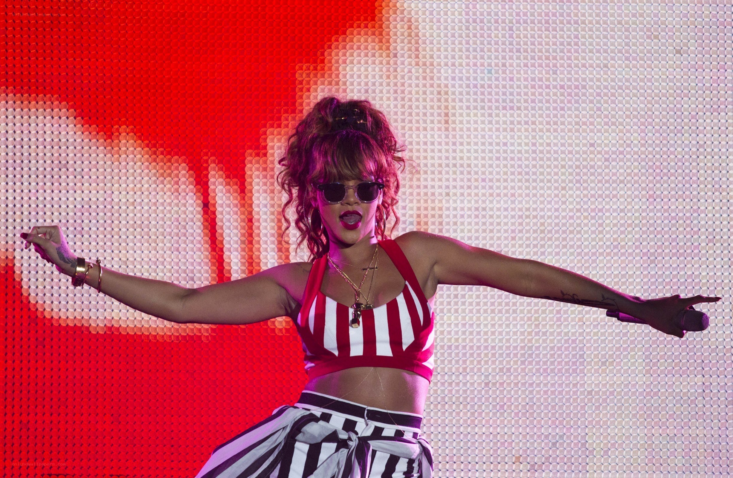 Rihanna performing on stage