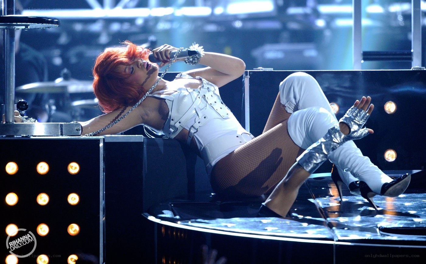 Rihanna performing on stage