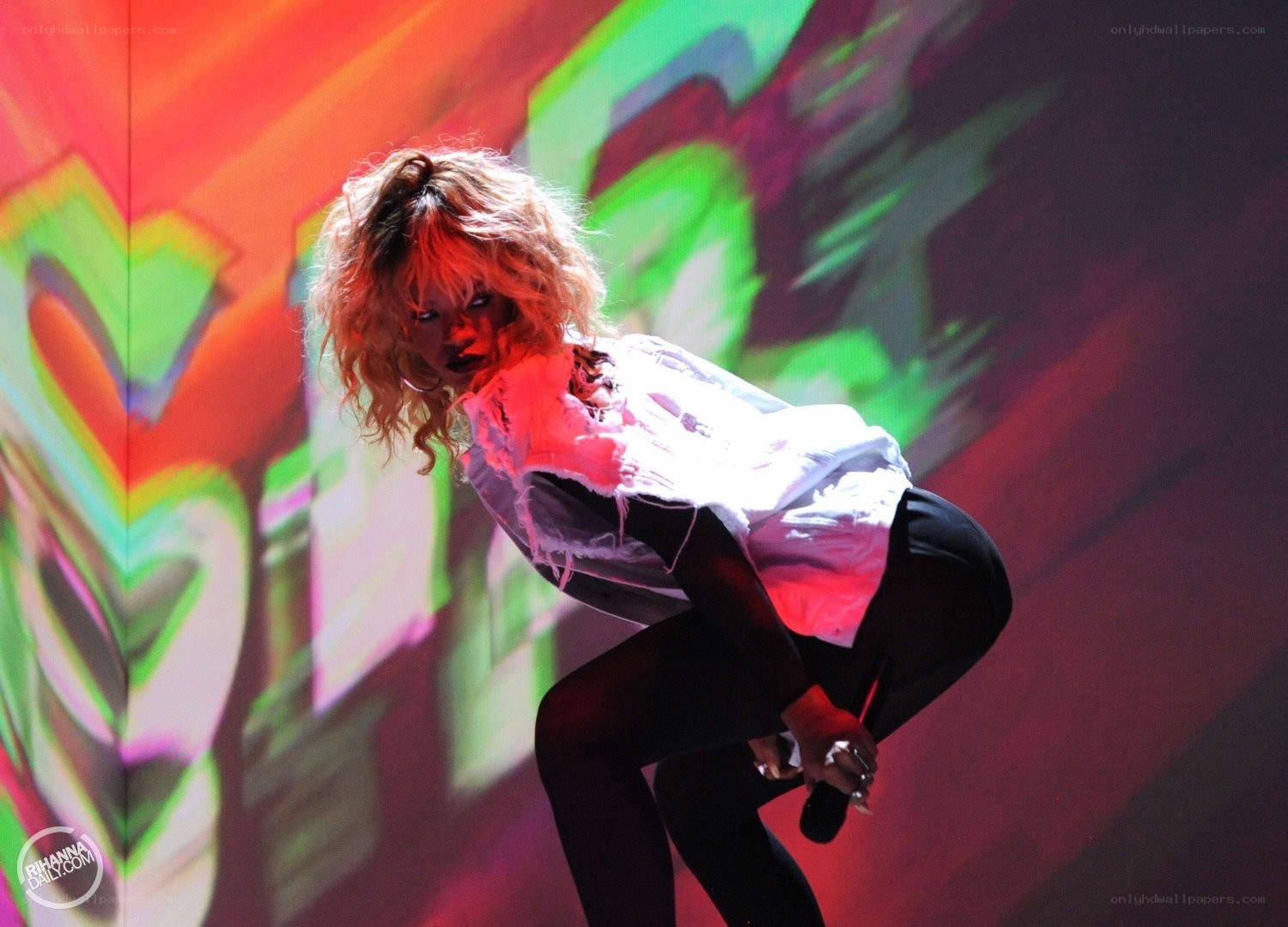 Rihanna performing on stage