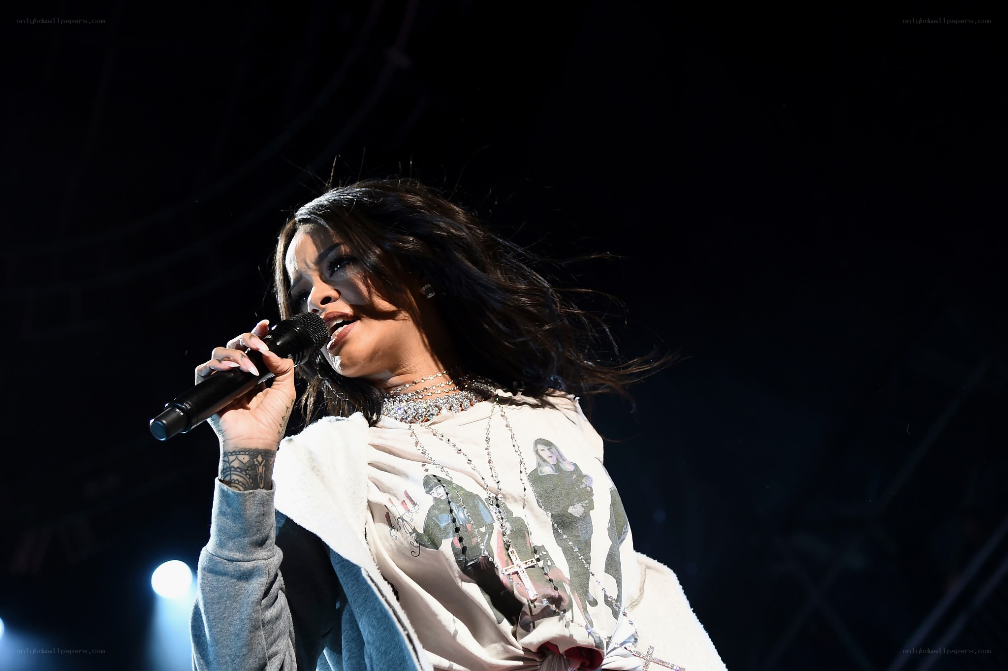 Rihanna performing on stage