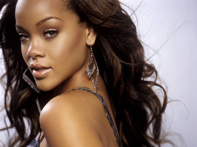 Rihanna portrait with earrings