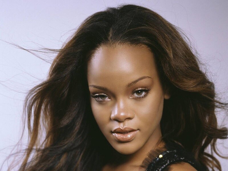 Rihanna portrait with styled hair