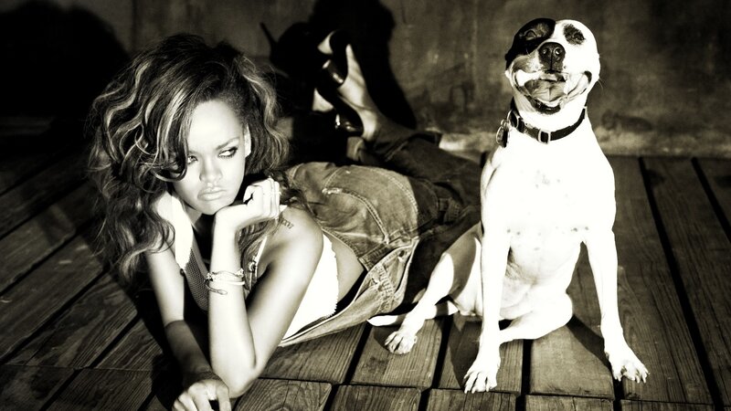 Rihanna with a dog