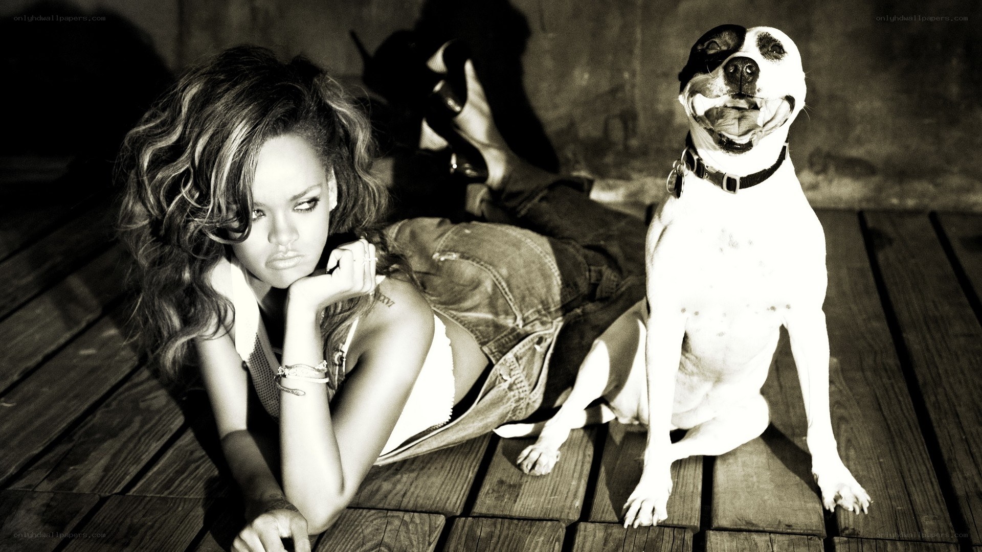 Rihanna with a dog