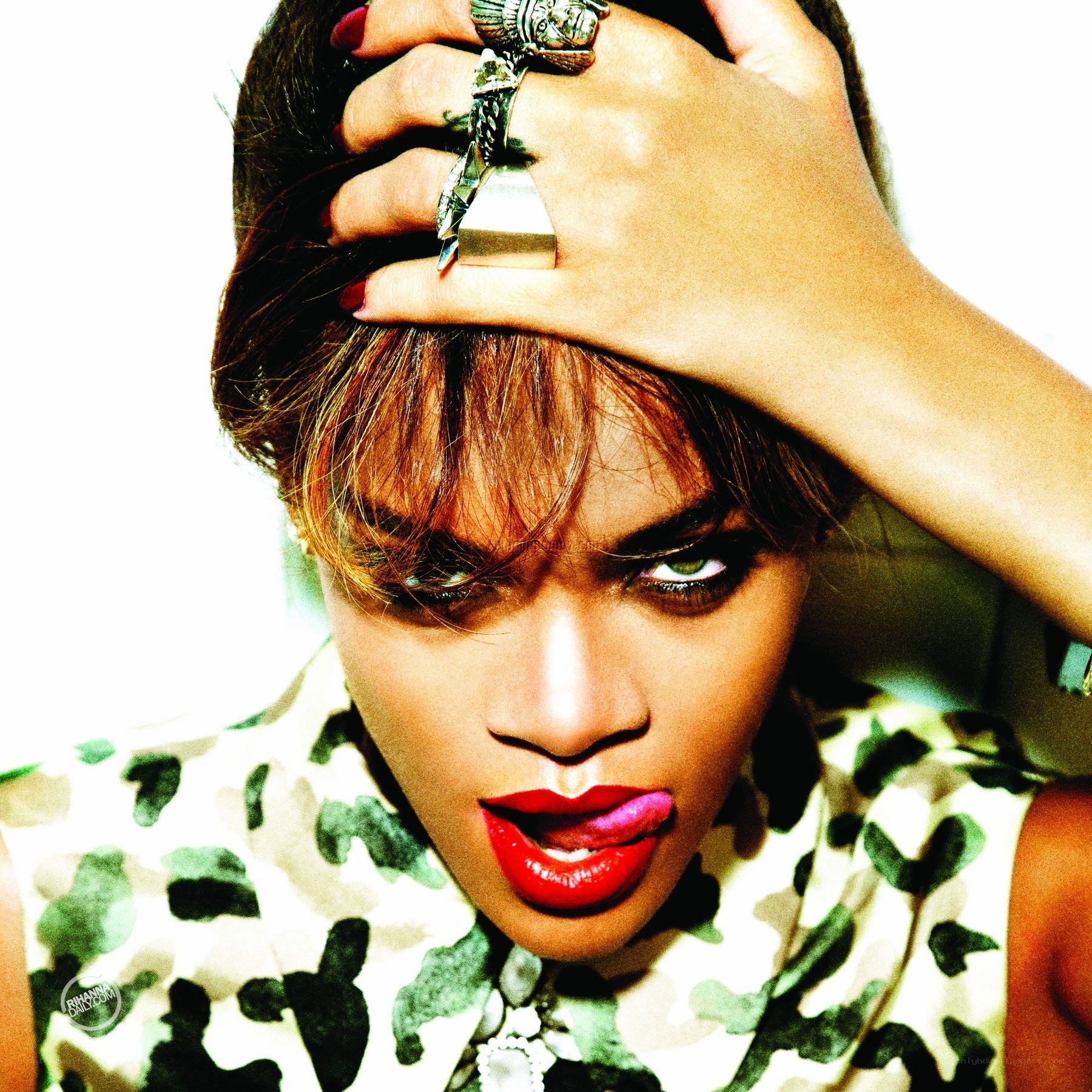 Rihanna with bold makeup