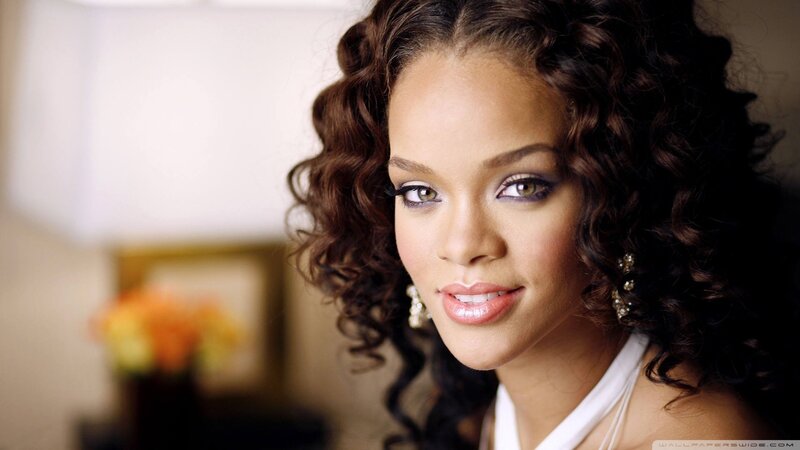 Rihanna with curly hair