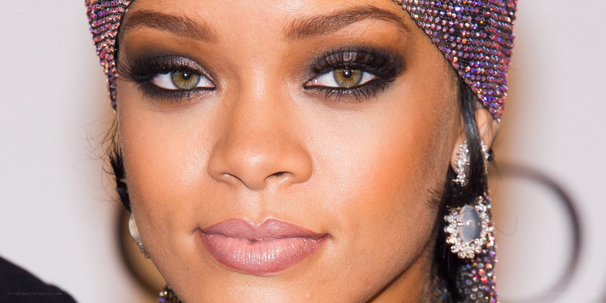 Rihanna with glamorous makeup
