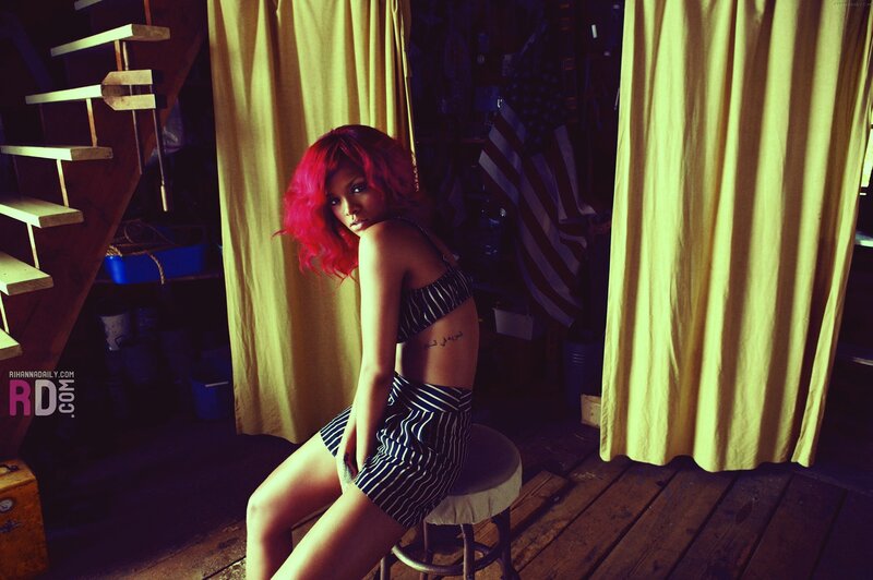 Rihanna with red hair