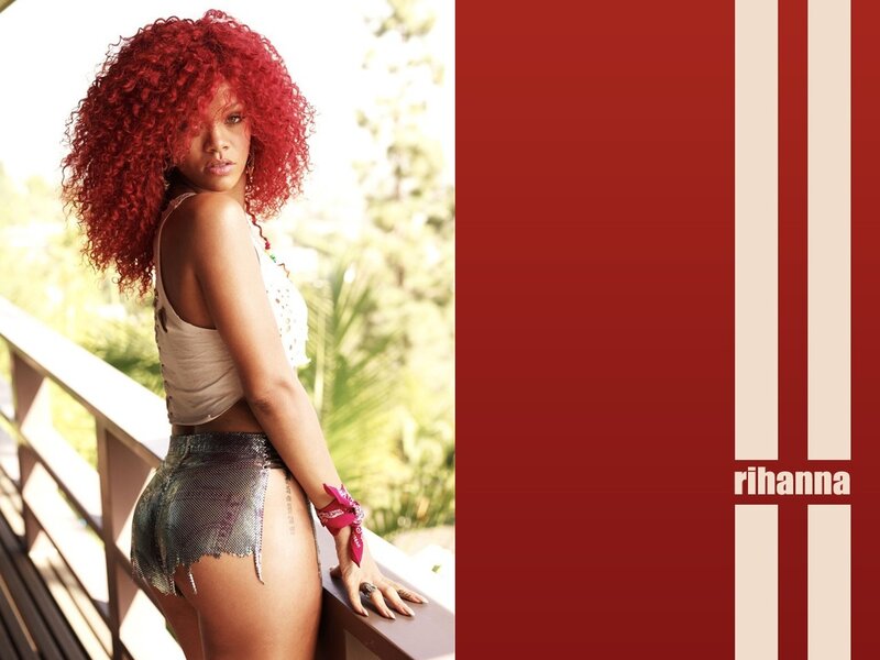Rihanna with red hair
