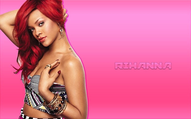 Rihanna with red hair