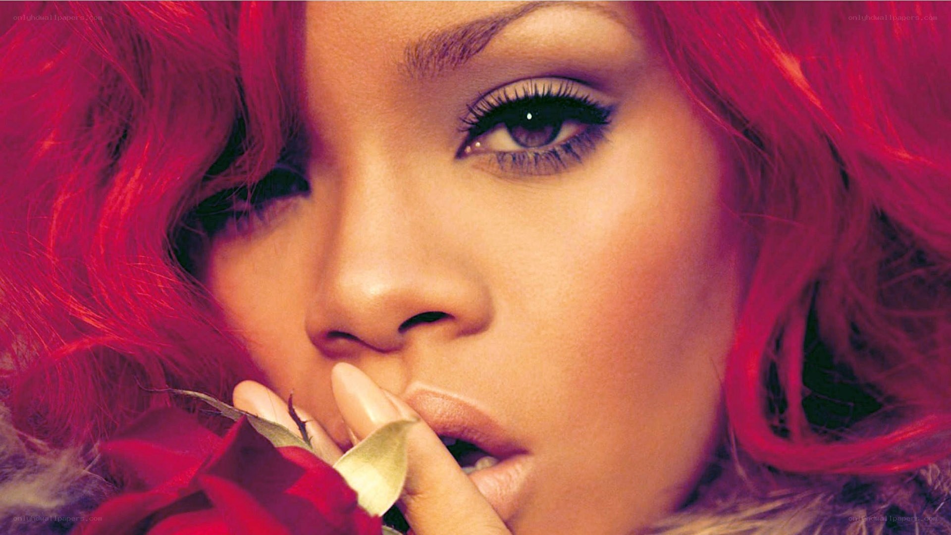 Rihanna with red hair