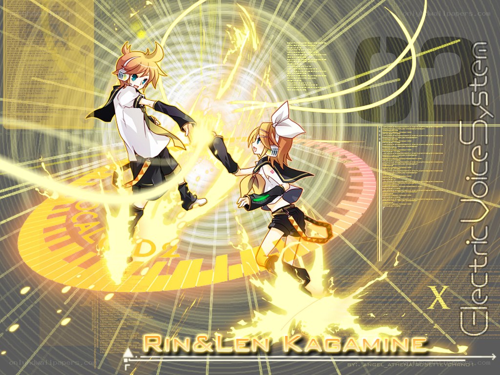 Rin and Len Kagamine in action