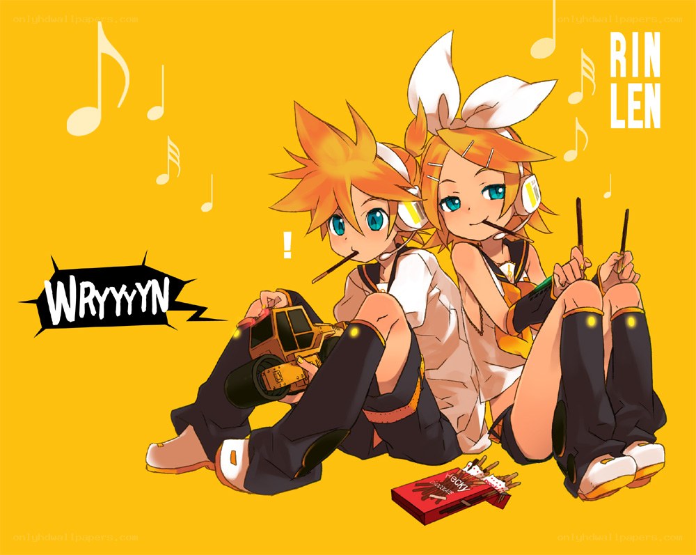 Rin and Len sitting together