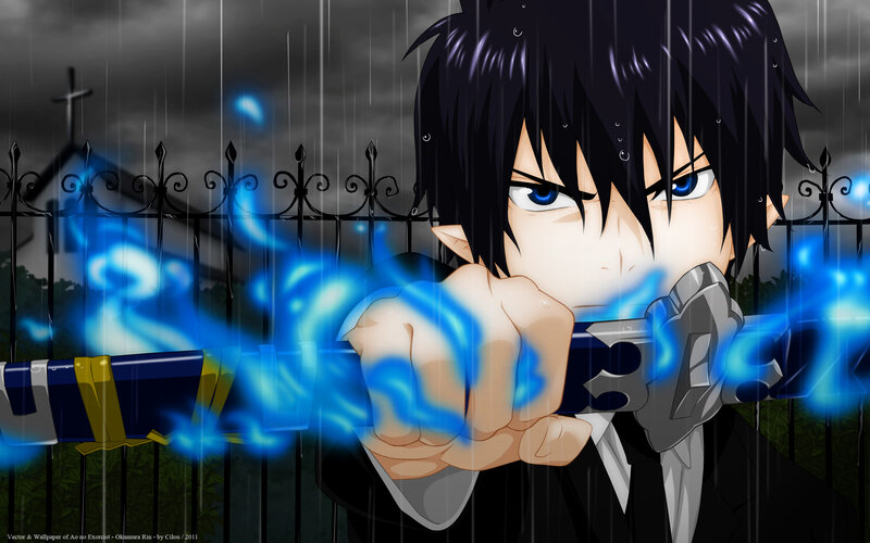 Rin Okumura in the rain