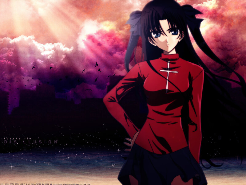 Rin Tohsaka in a dramatic sky