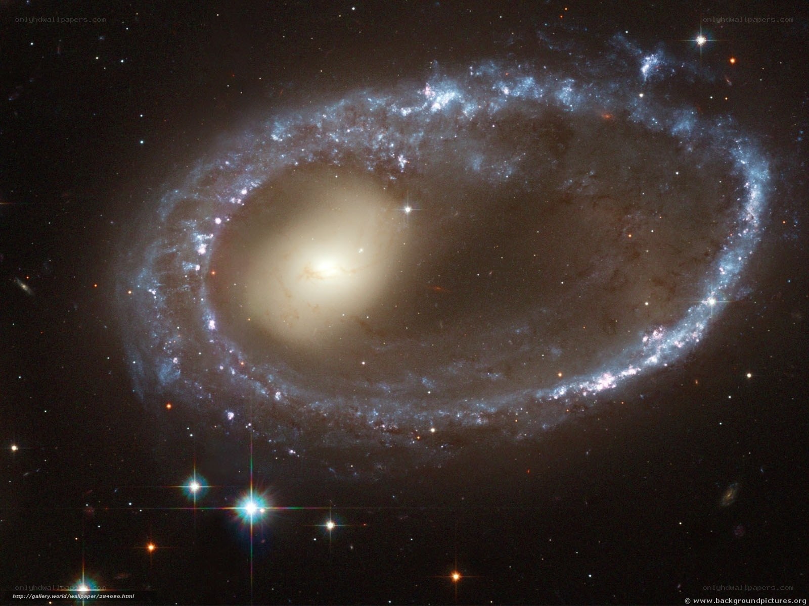 Ring galaxy in deep space