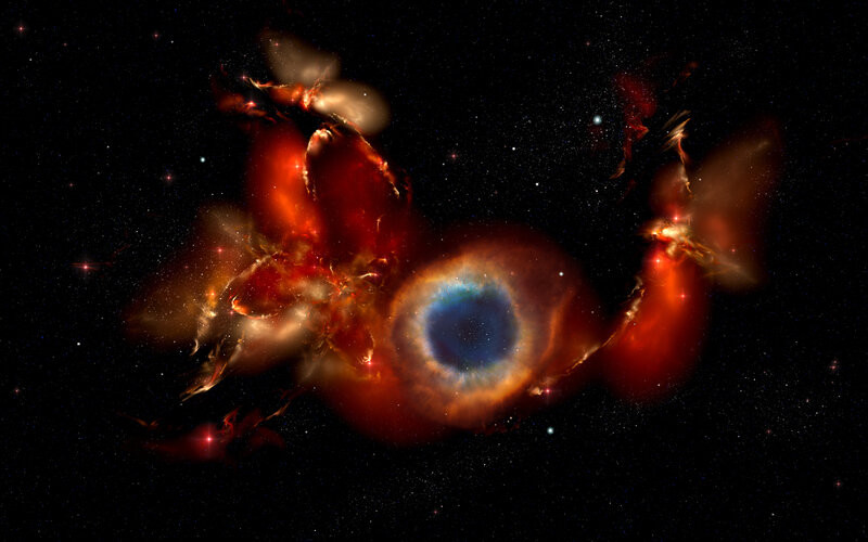 Ring Nebula — Blue, Dramatic, Photograph