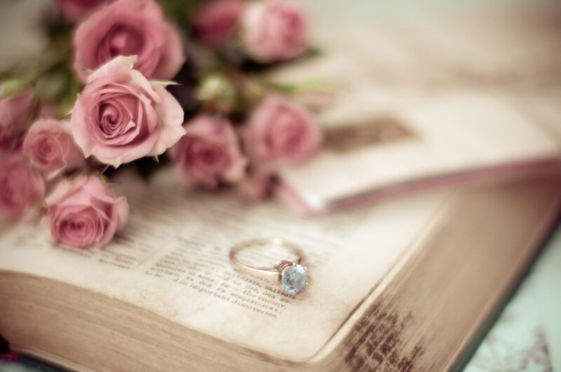 Ring on Open Book — Pink
