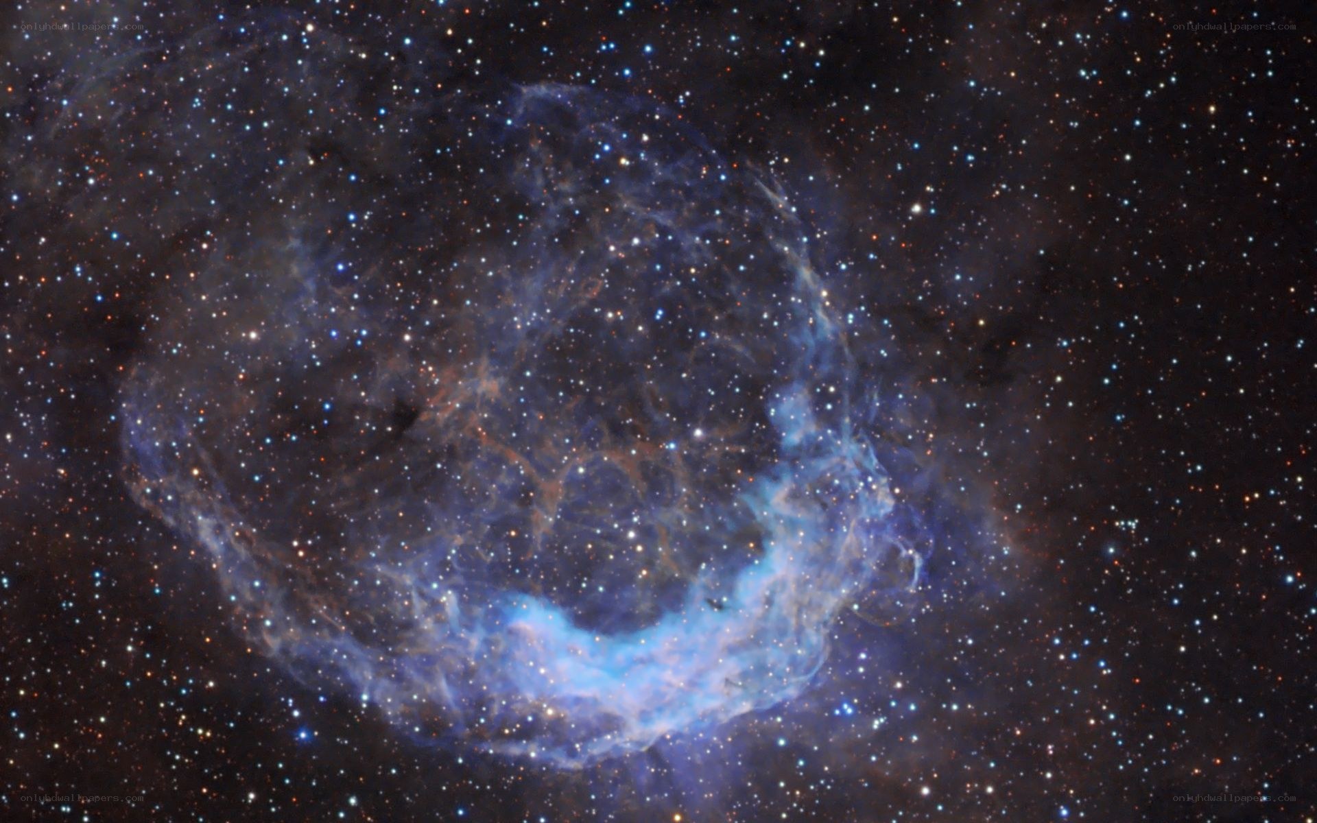 Ring-shaped nebula in space