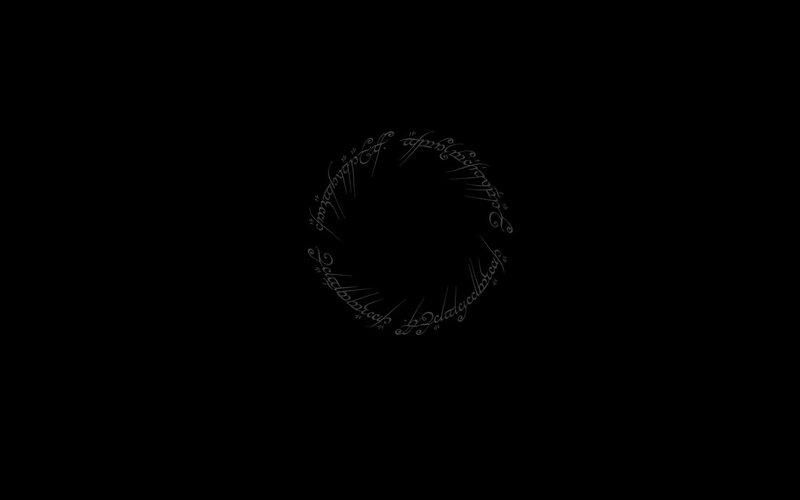 Ring with Elvish Script — Black