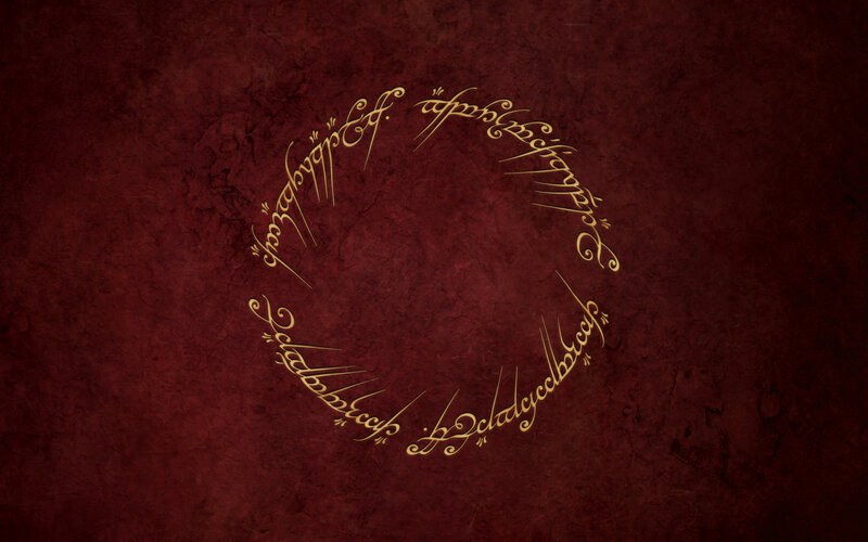 Ring with Elvish Script — Red